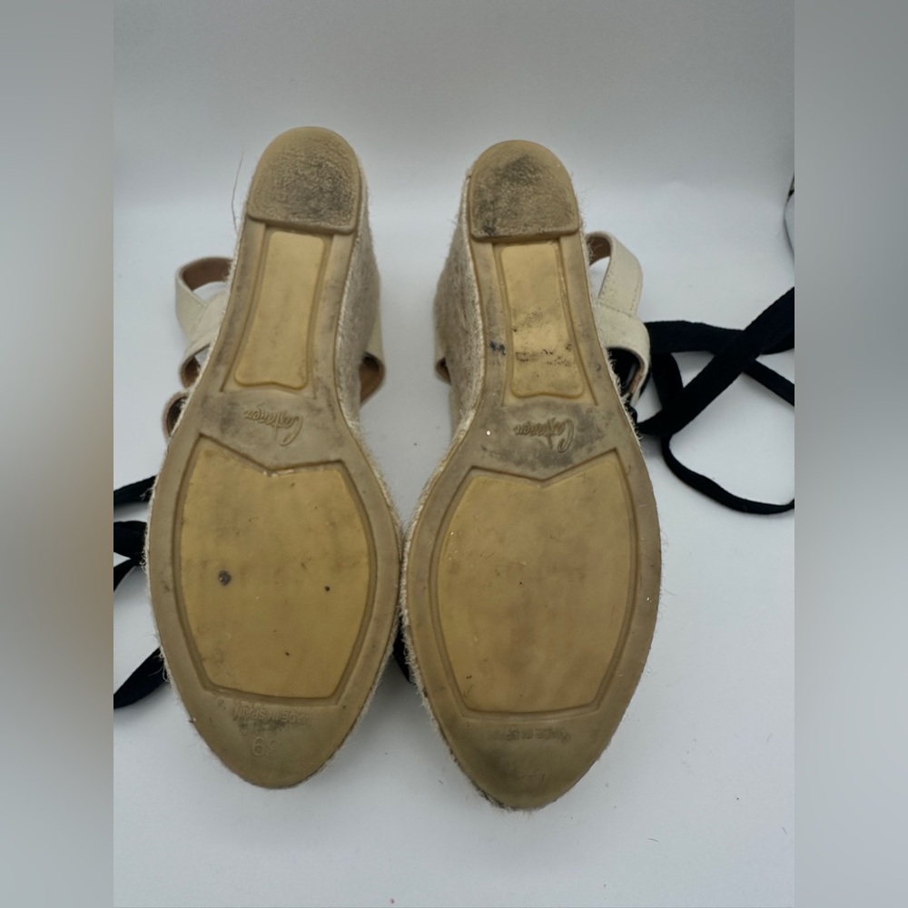 Castanet Size 39 Espadrilles Sandals with Black Lace up tie - Picture 8 of 9